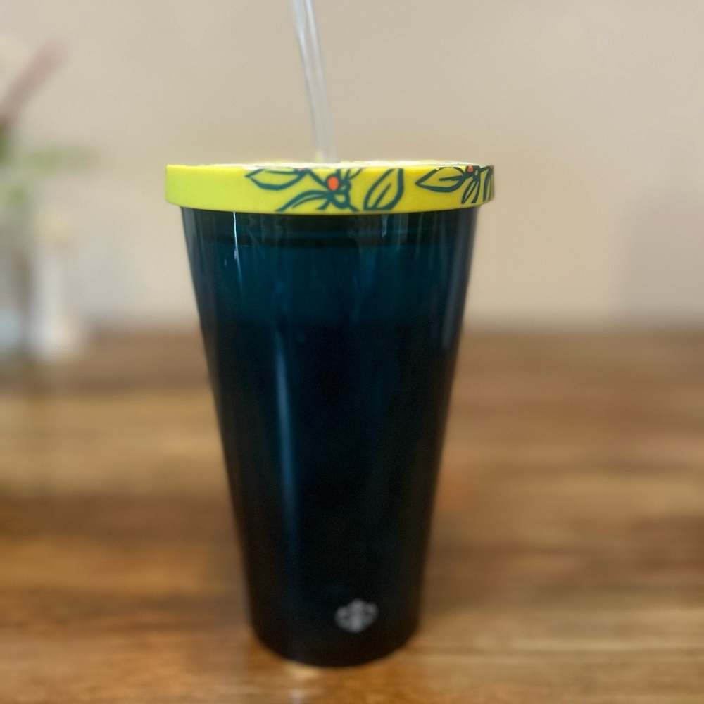 Colorful Tumbler with Yellow Lid